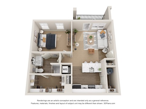The Chestnut Floor Plan at Club at Woodside Apartments in Marysville, OH